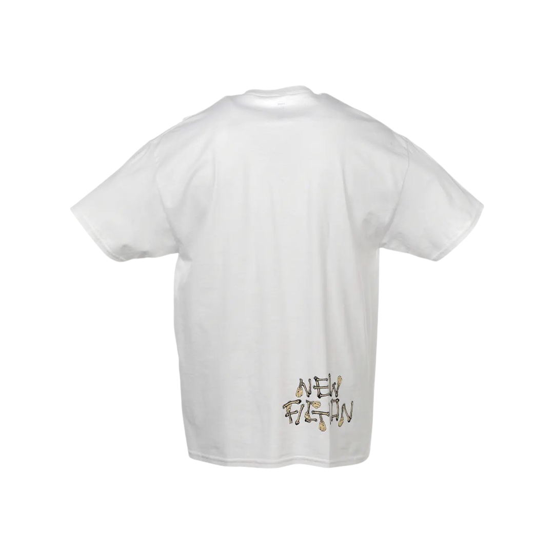 Kaws Skeleton New Fiction T-Shirt Bone White